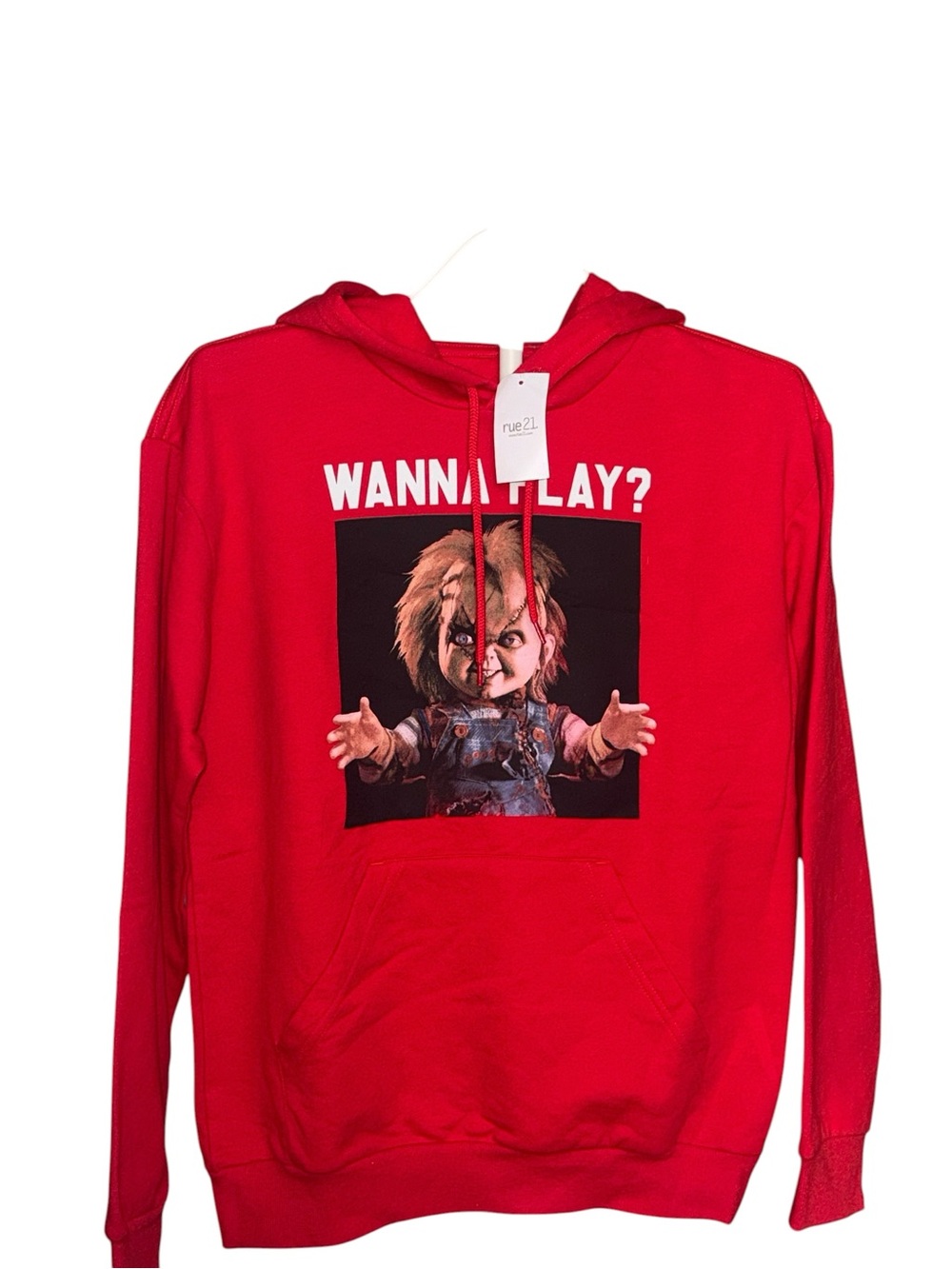 rue21 "Wanna Play?" Red Hooded Sweater Men&Women